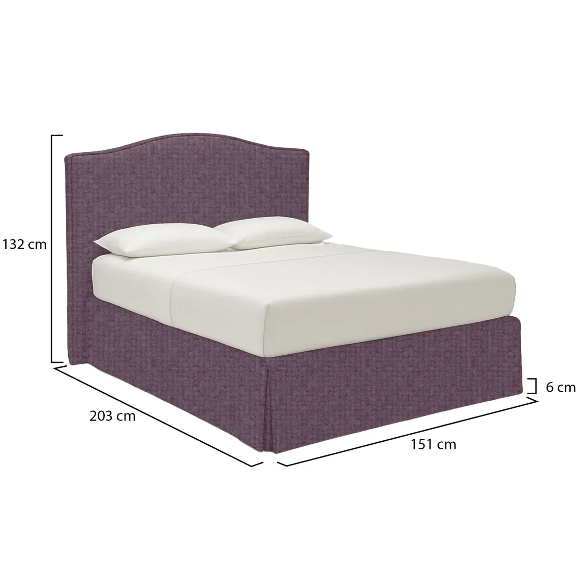 Letto Piazza e Mezza Viola Lilla Sfoderabile Contenitore, Dimensione Materasso 120x190 cm - Lavagna
