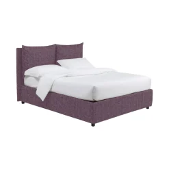 Letto Piazza e Mezza Viola Lilla Sfoderabile Contenitore, Dimensione Materasso 120x200 cm - Diamante