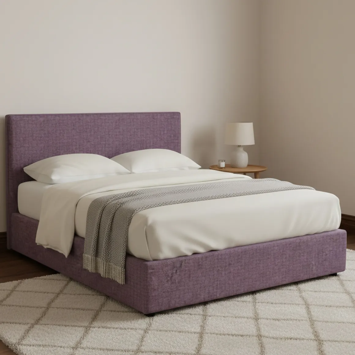 Letti Piazza E Mezza|Letti Piazza E Mezza > Dmora Letto Piazza e Mezza Sfoderabile Contenitore, Dimensione Materasso 120x200 cm - Pogno Viola Lilla