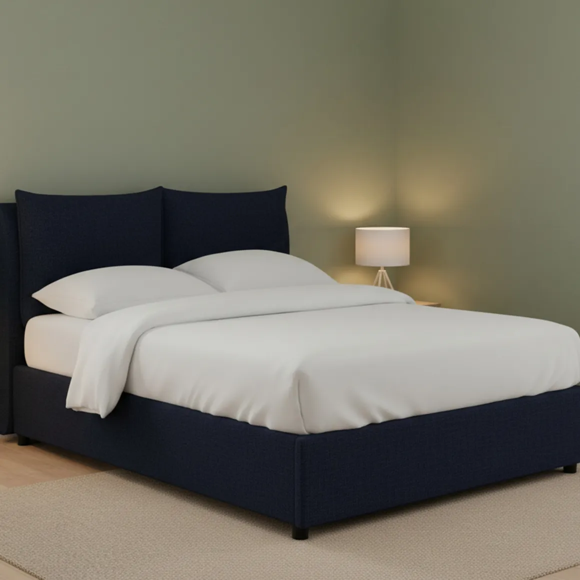 Letto Piazza e Mezza Viola Scuro Sfoderabile Contenitore, Dimensione Materasso 120x190 cm - Erchie