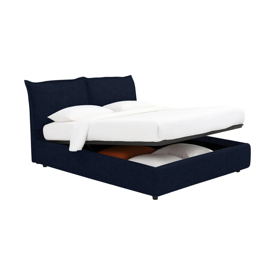 Letto Piazza e Mezza Viola Scuro Sfoderabile Contenitore, Dimensione Materasso 120x190 cm - Rabbi