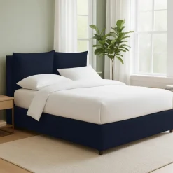 Letto Piazza e Mezza Viola Scuro Sfoderabile Contenitore, Dimensione Materasso 120x200 cm - Diamante