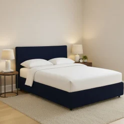 Letto Piazza e Mezza Viola Scuro Sfoderabile Contenitore, Dimensione Materasso 120x200 cm - Silandro