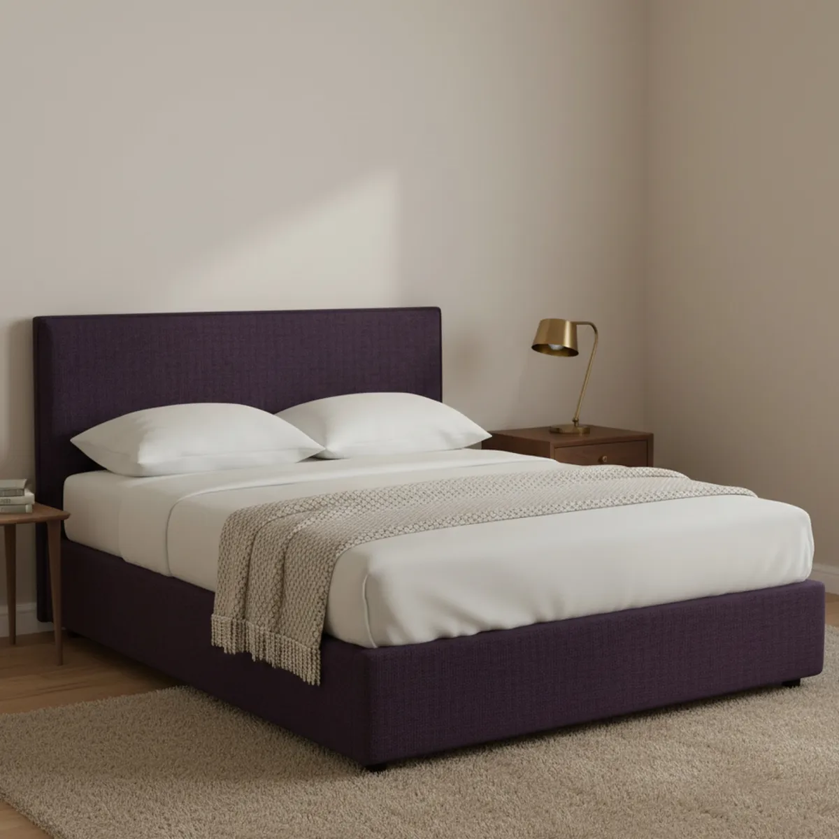 Letti Piazza E Mezza|Letti Piazza E Mezza > Dmora Letto Piazza e Mezza Sfoderabile Contenitore, Dimensione Materasso 120x190 cm - Ciconio Viola