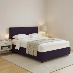 Letto Piazza e Mezza Viola Sfoderabile Contenitore, Dimensione Materasso 120x190 cm - Cirie