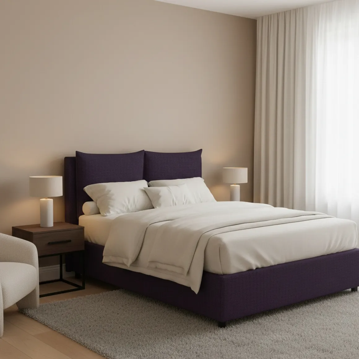 Letto Piazza e Mezza Viola Sfoderabile Contenitore, Dimensione Materasso 120x190 cm - Erchie