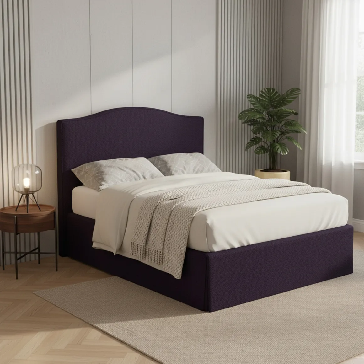 Letti Piazza E Mezza|Letti Piazza E Mezza > Dmora Letto Piazza e Mezza Sfoderabile Contenitore, Dimensione Materasso 120x190 cm - Medolago Viola