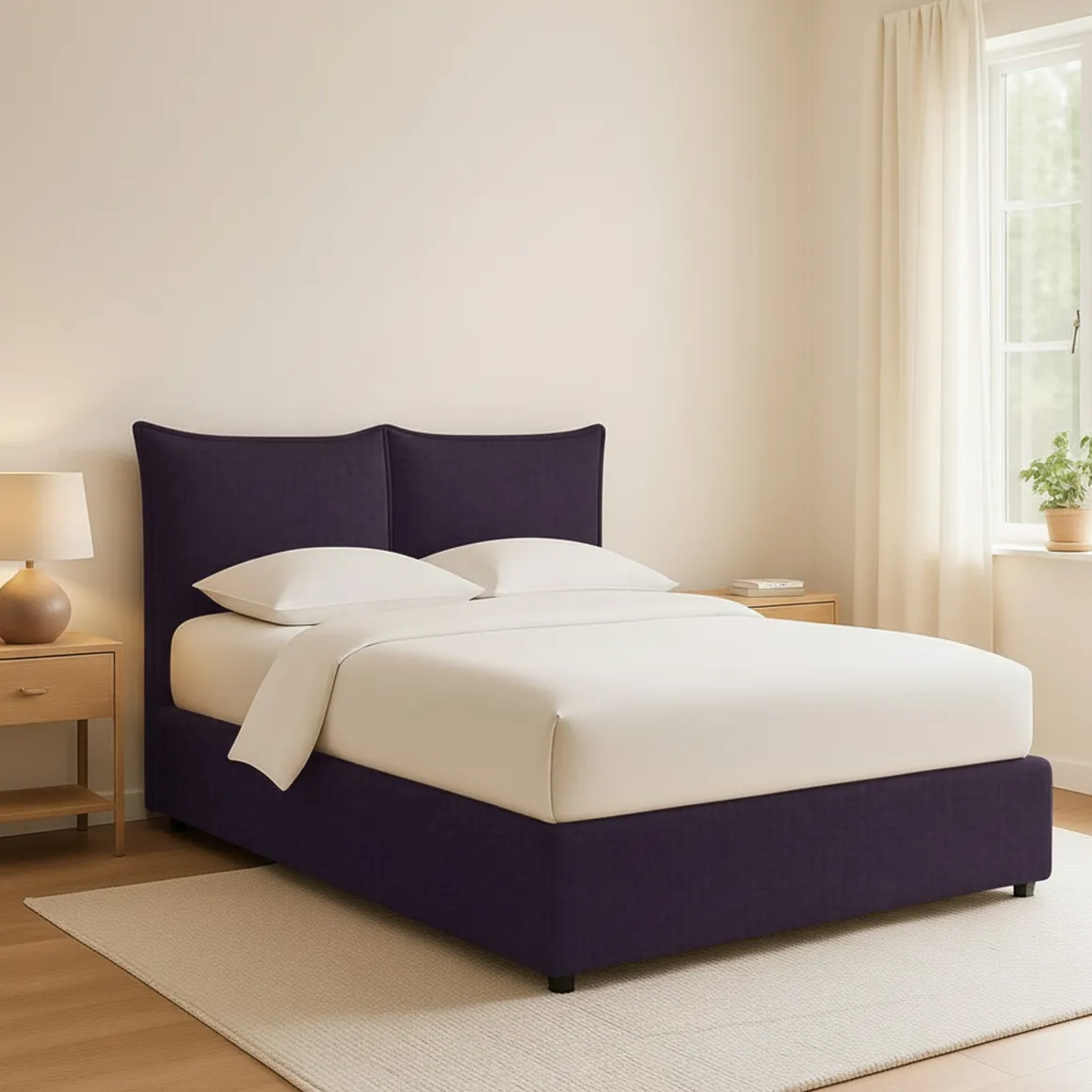 Letti Piazza E Mezza|Letti Piazza E Mezza > Dmora Letto Piazza e Mezza Sfoderabile Contenitore, Dimensione Materasso 120x190 cm - Rodero Viola