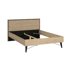 Letti Piazza E Mezza|Letti Piazza E Mezza > Dmora Letto piazza e mezza Zeri, 197x153 h91 cm, Rovere Marrone Rovere