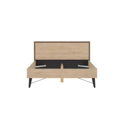 Letti Piazza E Mezza|Letti Piazza E Mezza > Dmora Letto piazza e mezza Zeri, 197x153 h91 cm, Rovere Marrone Rovere
