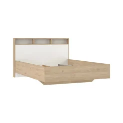 Letto piazza e mezza Zinasco, 206x150 h97 cm, Rovere e Bianco