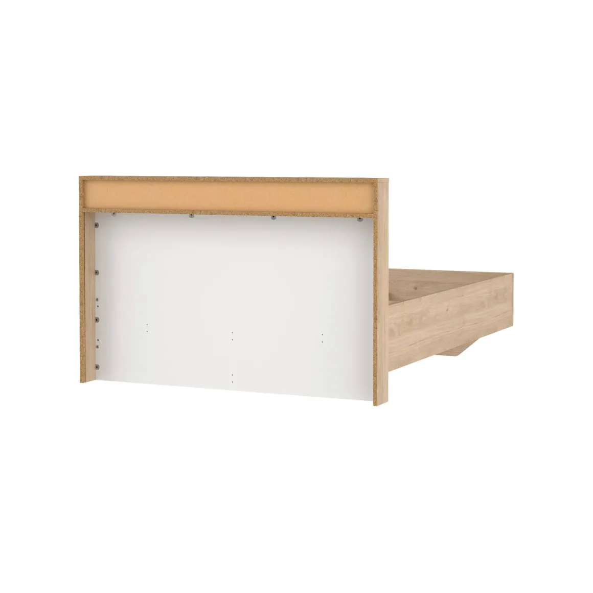 Letto piazza e mezza Zinasco, 206x150 h97 cm, Rovere e Bianco