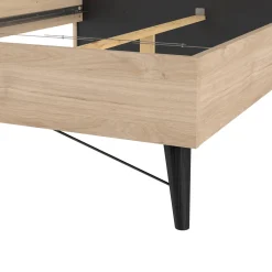 Letti Piazza E Mezza|Letti Piazza E Mezza > Dmora Letto piazza e mezza Zocca, 207x153 h91 cm, Rovere Marrone Rovere