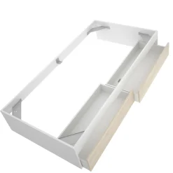 Letti Contenitore|Letti Singoli > Dmora Letto 1 piazza moderno bianco e rovere 194x95cm adatto per materasso 90x190 cm - Neki Marrone, Bianco Rovere