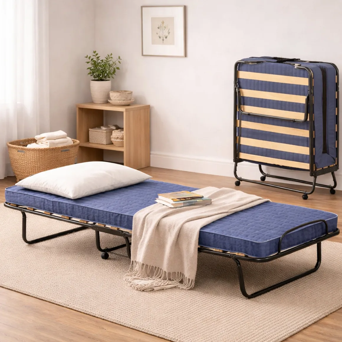 Letto 1 piazza pieghevole 200x80cm blu - Citrino
