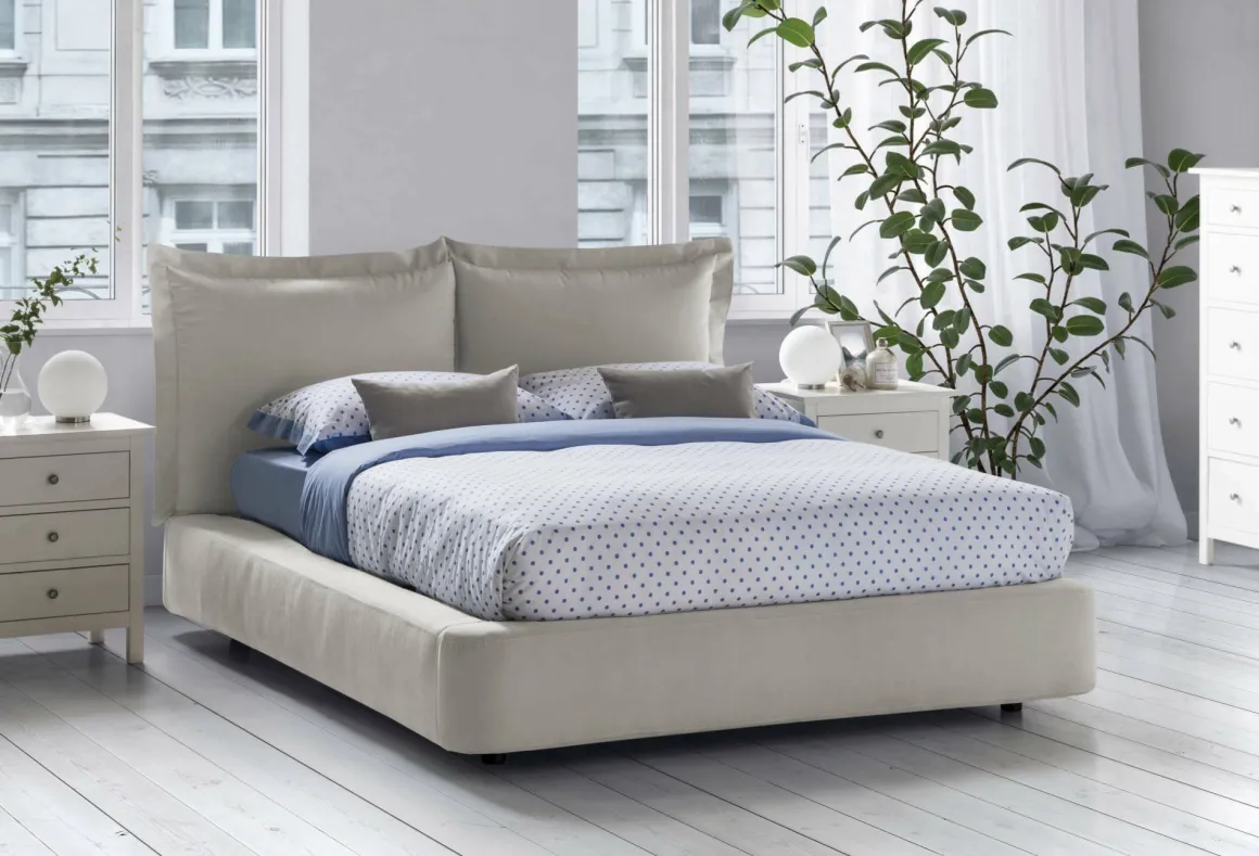 Letti Matrimoniali|Letti Contenitore > Dmora Letto 2 piazze con contenitore 175x215cm - Alaska Blu