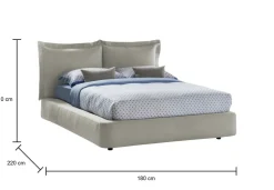 Letti Matrimoniali|Letti Contenitore > Dmora Letto 2 piazze con contenitore 175x215cm - Alaska Blu