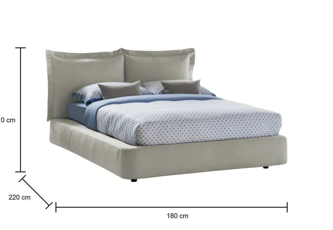 Letti Matrimoniali|Letti Contenitore > Dmora Letto 2 piazze con contenitore 175x215cm - Alaska Blu