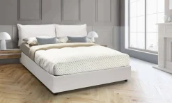 Letti Matrimoniali|Letti Contenitore > Dmora Letto 2 piazze contenitore 175x205cm design - Almond Bianco
