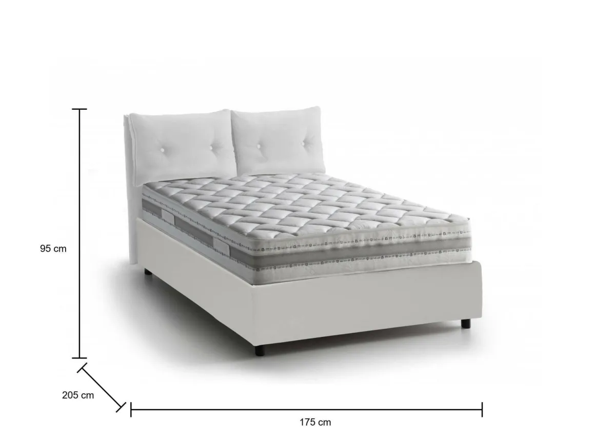 Letti Matrimoniali|Letti Contenitore > Dmora Letto 2 piazze contenitore 175x215cm accogliente - Ariadni Bianco
