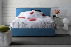 Letto 2 piazze contenitore blu 175x215cm minimal - Ariadni