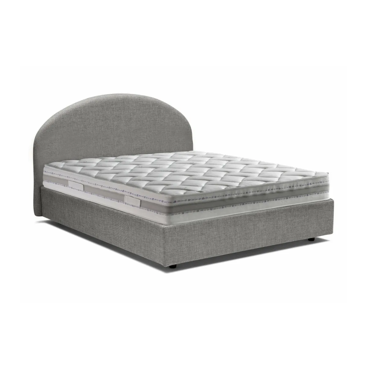 Letti Matrimoniali|Letti Contenitore > Dmora Letto 2 piazze contenitore 175x205cm design - Amida Grigio