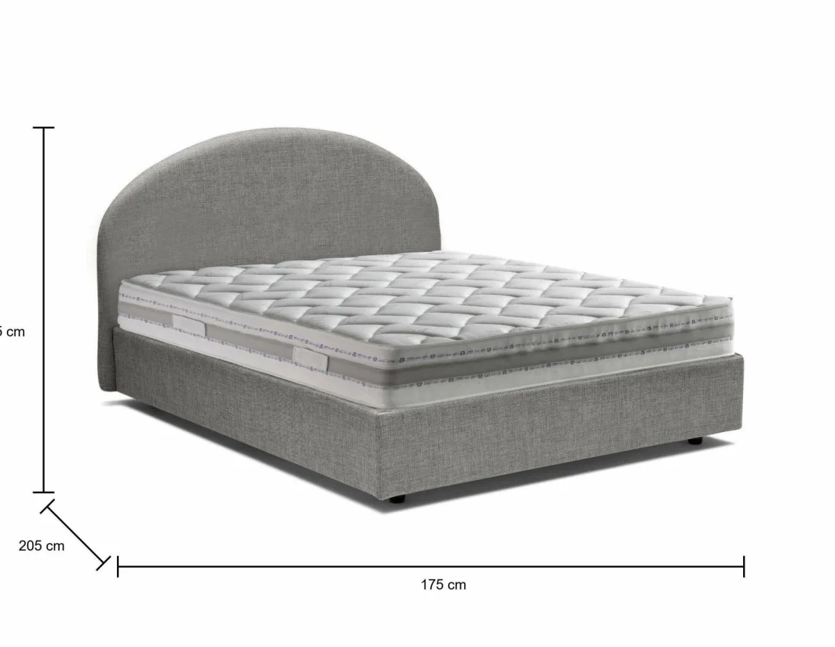 Letti Matrimoniali|Letti Contenitore > Dmora Letto 2 piazze contenitore 175x205cm design - Amida Grigio