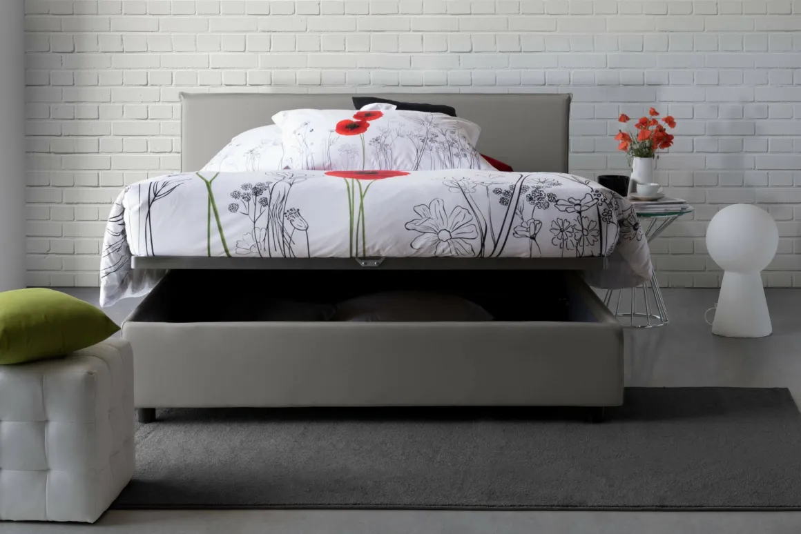 Letti Matrimoniali|Letti Contenitore > Dmora Letto 2 piazze contenitore 175x215cm comodo - Artrax Grigio