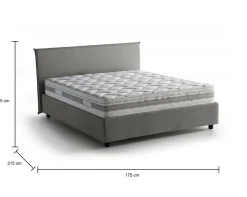 Letto 2 piazze contenitore grigio 175x215cm compatto - Ariadni