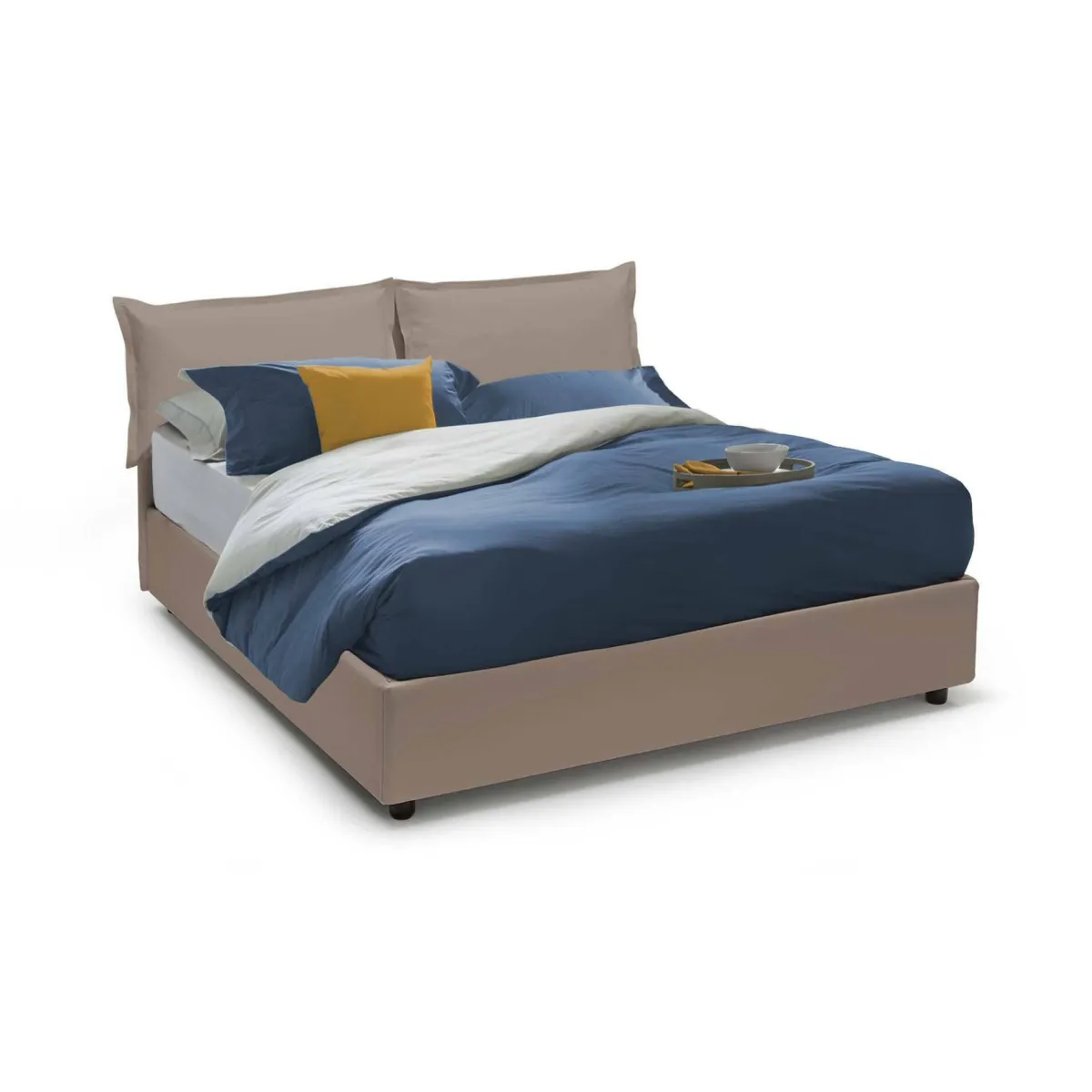Letti Matrimoniali|Letti Contenitore > Dmora Letto 2 piazze contenitore tortora 175x205cm accogliente - Armani Grigio