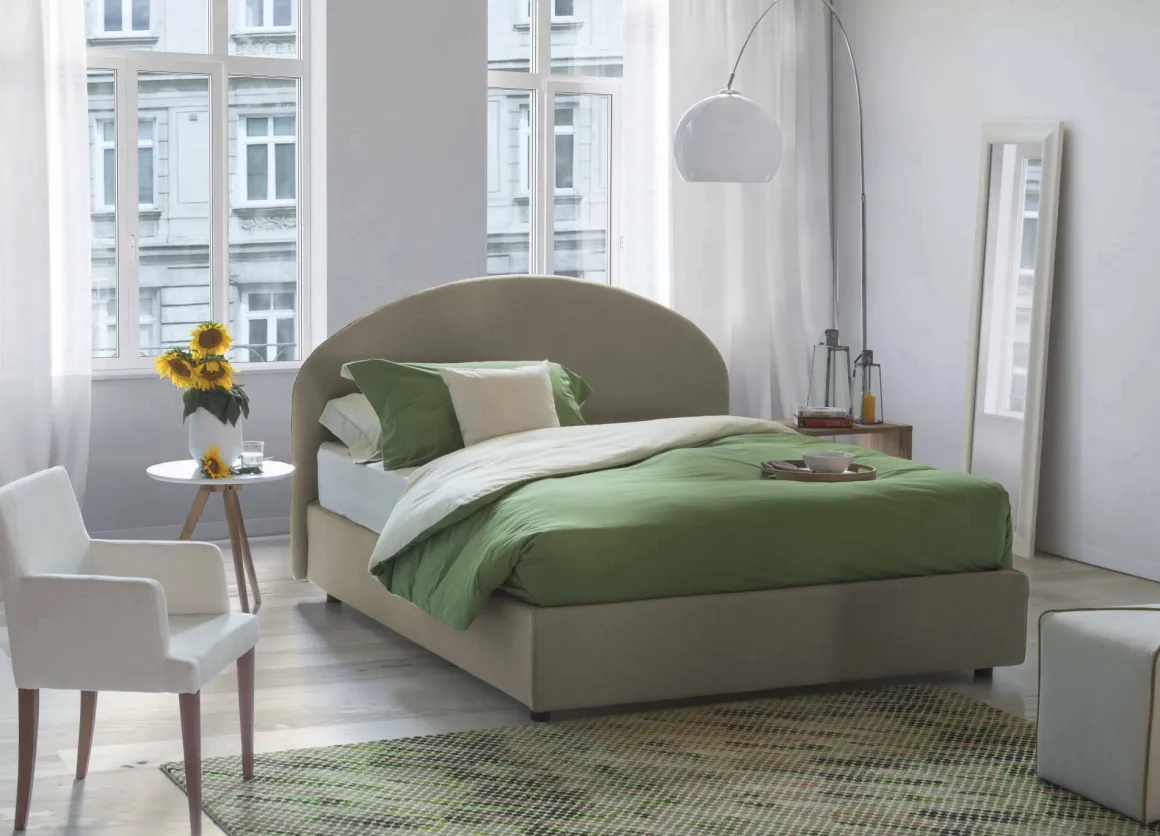Letti Matrimoniali|Letti Contenitore > Dmora Letto 2 piazze contenitore tortora 175x205cm stabile - Amida Grigio Tortora