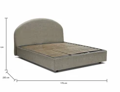 Letti Matrimoniali|Letti Contenitore > Dmora Letto 2 piazze contenitore tortora 175x205cm stabile - Amida Grigio Tortora