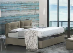 Letti Matrimoniali|Letti Contenitore > Dmora Letto 2 piazze contenitore tortora 175x215cm robusto - Calcite Grigio Tortora
