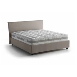 Letti Matrimoniali|Letti Contenitore > Dmora Letto 2 piazze contenitore tortora 175x215cm testiera arrotondata - Fiorella Grigio Tortora