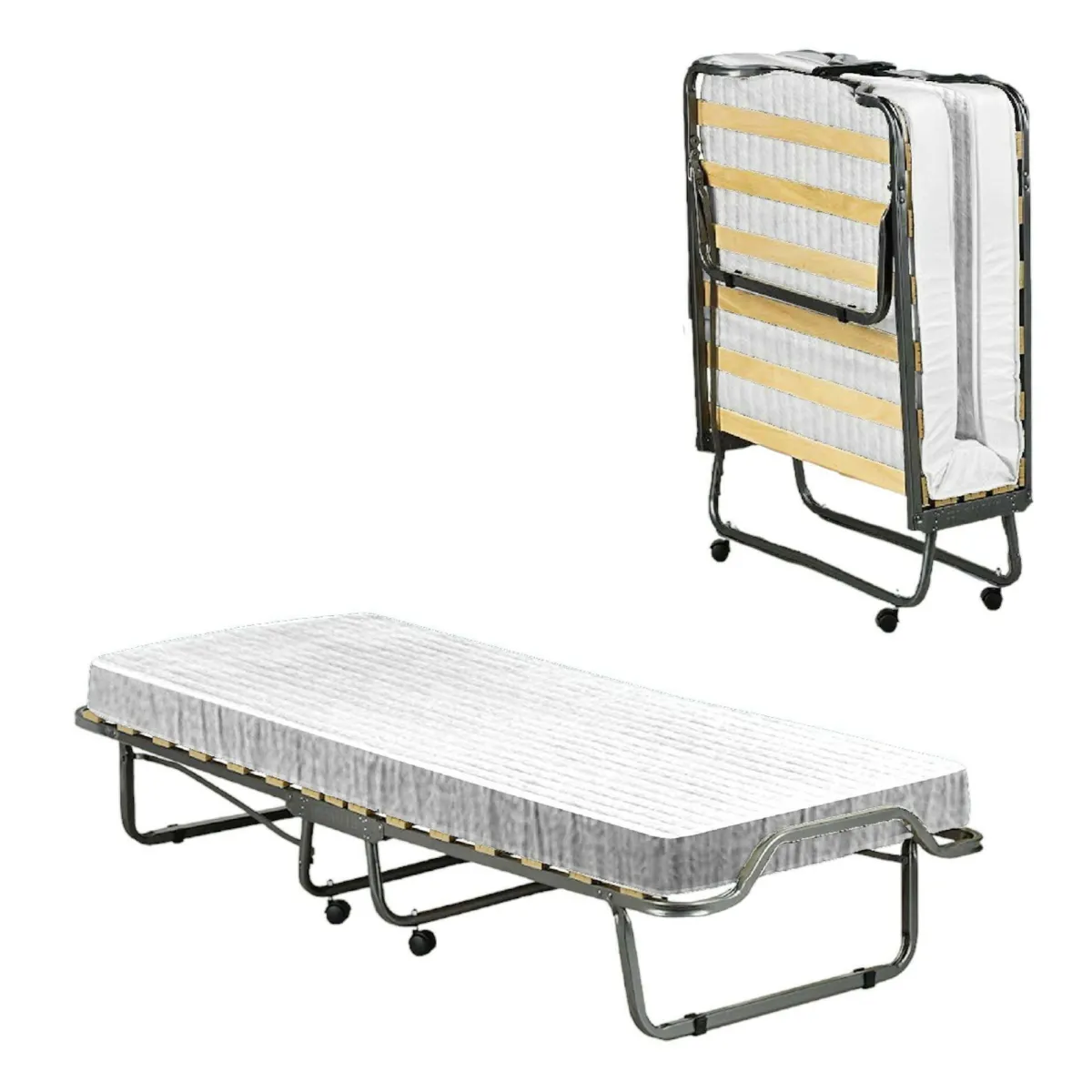 Letti Pieghevoli > Dmora Letto Pieghevole Materasso Incluso Dimensione Materasso 80x190x10 cm, Imbottito - Chiauci Bianco