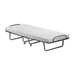 Letto Pieghevole Bianco Materasso Incluso Dimensione Materasso 80x190x10 cm, Imbottito - Nives