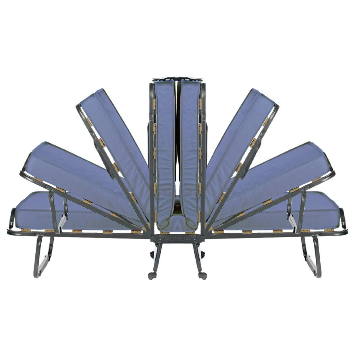 Letto Pieghevole blu Materasso Incluso Sfoderabile, Dimensione Materasso 80x190x10 cm - Polaveno