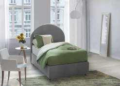 Letto 1 posto con contenitore grigio 95x205 - Egle