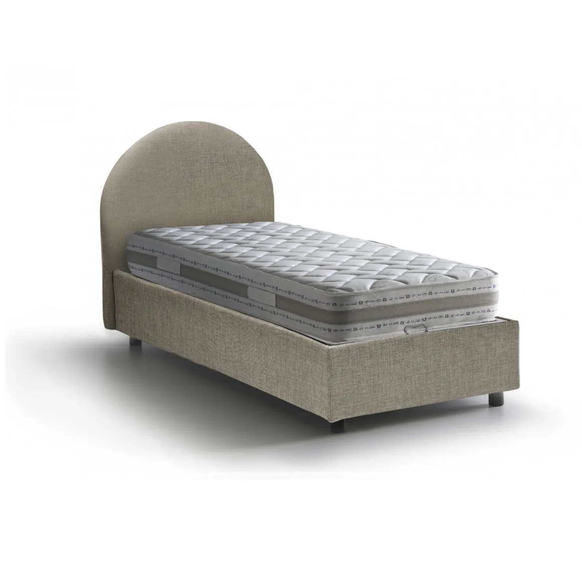 Letto 1 posto con contenitore tortora 95x205 - Egle