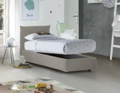 Letti Singoli|Letti Contenitore > Dmora Letto 1 posto contenitore 110x215cm adatto per materasso 190x80 cm - Ippolito Beige