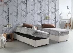 Letto 1 posto contenitore bianco 95x205cm salvaspazio - Abbi