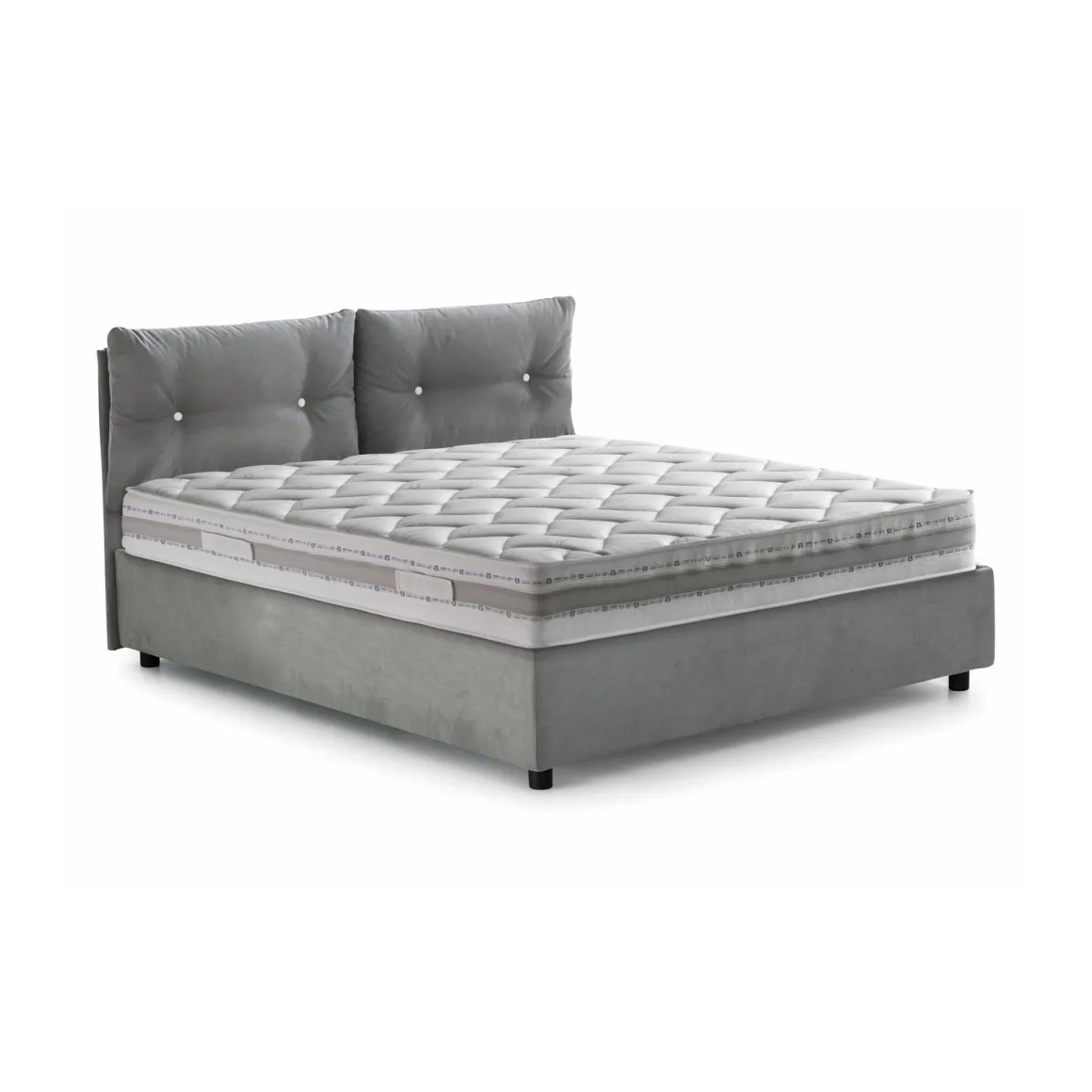 Letto 1 posto contenitore grigio 95x205cm design - Sabazia