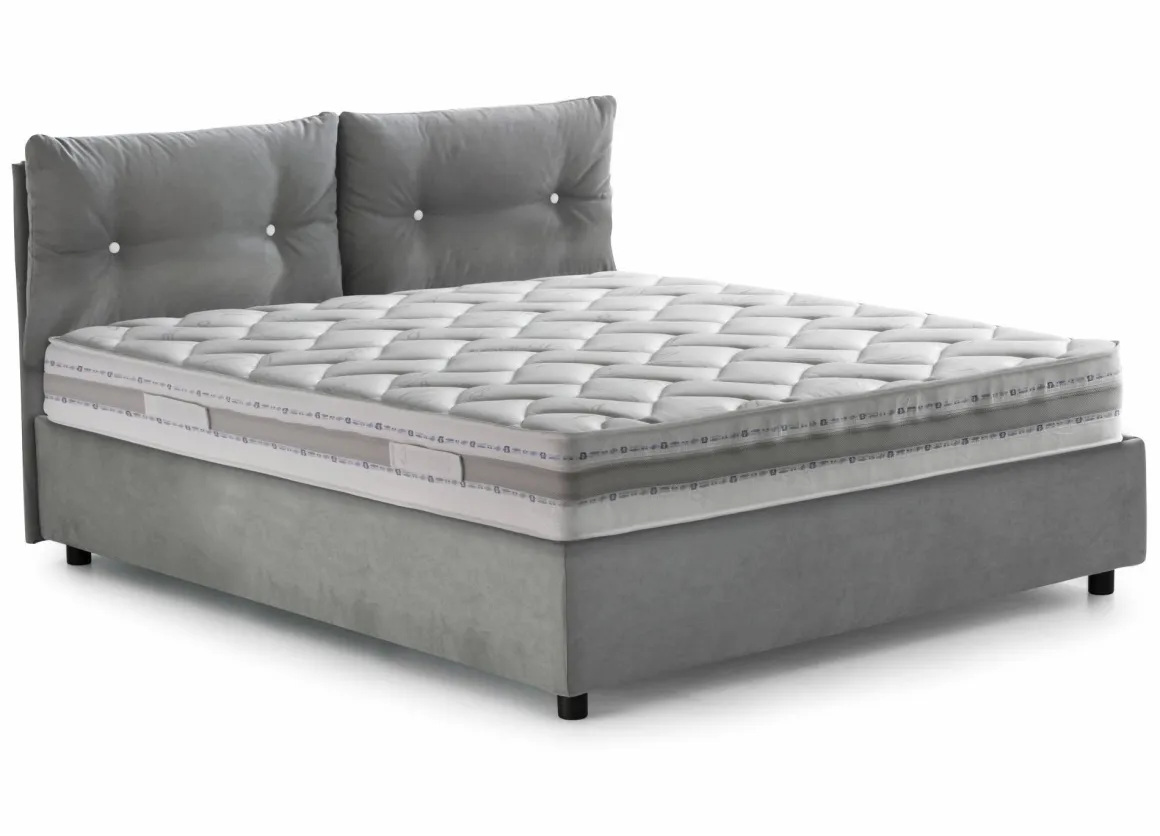 Letto 1 posto contenitore grigio 95x205cm design - Sabazia