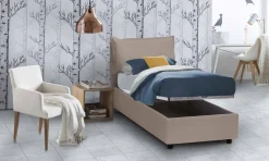 Letto 1 posto contenitore tortora 95x205cm adatto per materasso 190x80 cm - Alistair