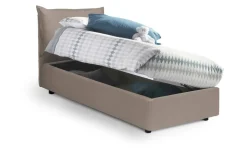 Letto 1 posto contenitore tortora 95x205cm robusto - Anathema