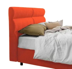 Letti Contenitore|Letti Singoli > Dmora Letto Singolo Materasso Incluso Sfoderabile, Contenitore Made in Italy - Adalpina Arancione