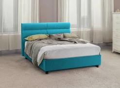 Letti Contenitore|Letti Singoli > Dmora Letto Singolo Materasso Incluso Sfoderabile, Contenitore Made in Italy - Adalpina Azzurro
