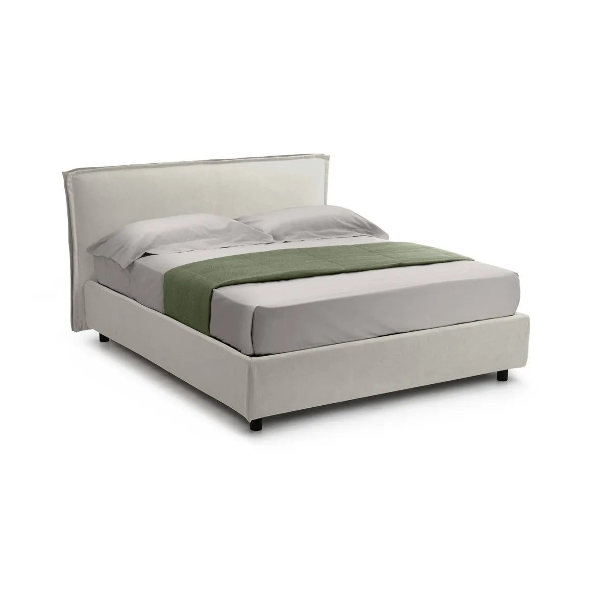 Letto Singolo Beige Materasso Incluso Sfoderabile, Contenitore Made in Italy - Brozolo