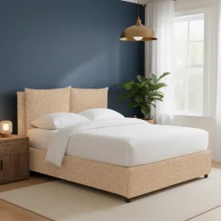 Letti Contenitore|Letti Singoli > Dmora Letto Singolo Sfoderabile Contenitore, Dimensione Materasso 90x190 cm - Rosora Beige