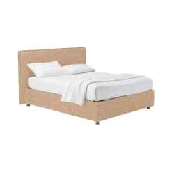 Letti Contenitore|Letti Singoli > Dmora Letto Singolo Sfoderabile Contenitore, Dimensione Materasso 90x200 cm - Lapedona Beige
